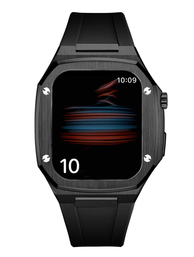 Senior Luxury Black Silicon Apple Watchband (45mm)