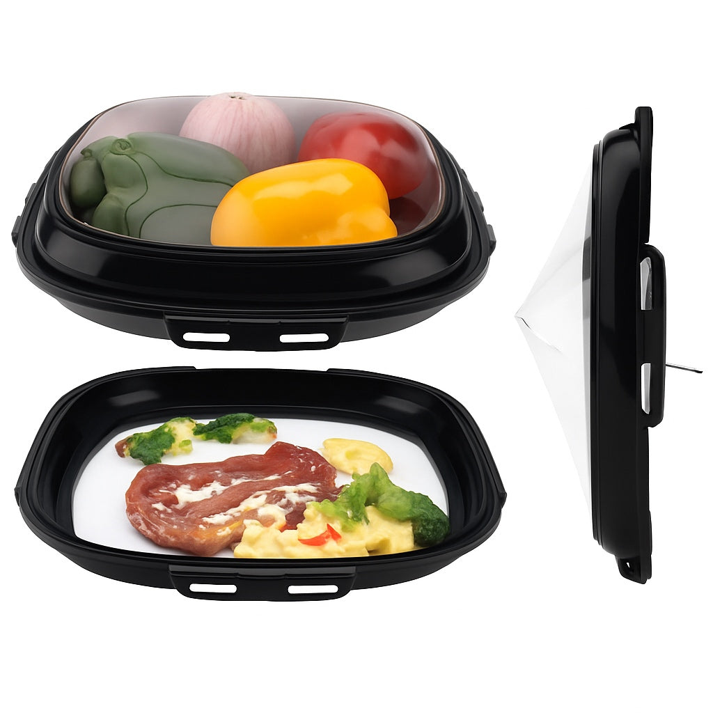 Reusable Leak-Proof Square Food Preservation Tray - Pack of 3