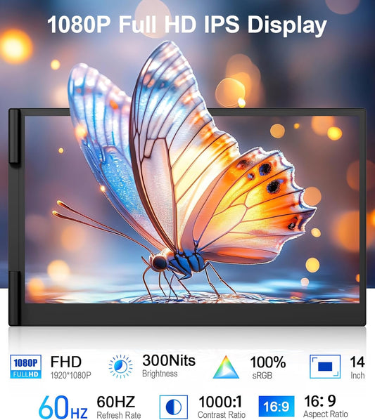 14” Dual Laptop Screen Extender - Thin as Cicada’s Wings