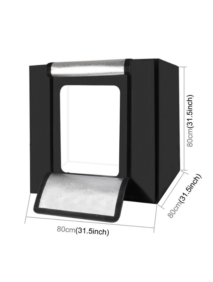 Puluz 80cm LED Portable Photo Studio Lightbox with 3 Colour Backdrops