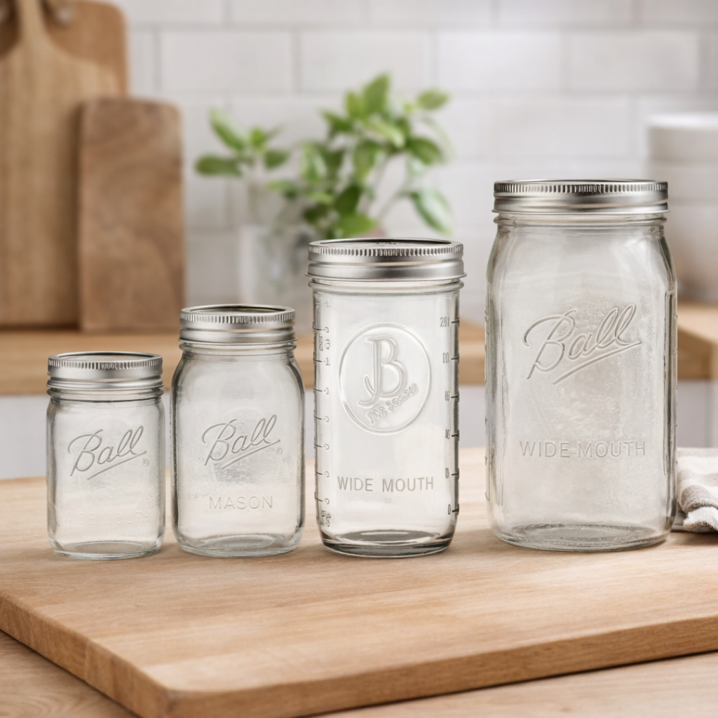 4-Pack Mason Jars with Stainless Steel Lids