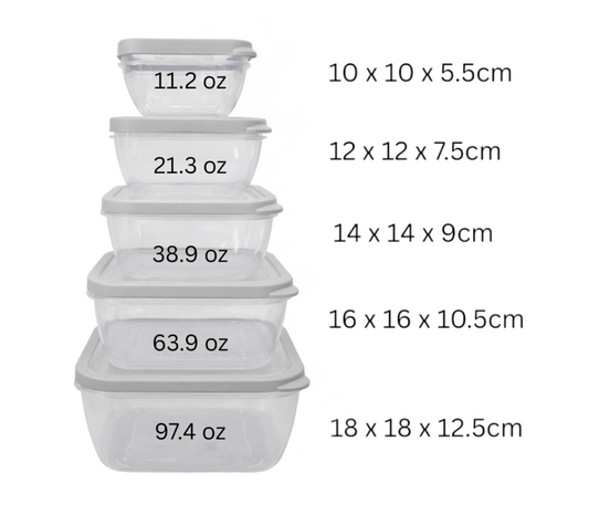 5-Piece Nesting Food Storage Container Set with Vented Lids