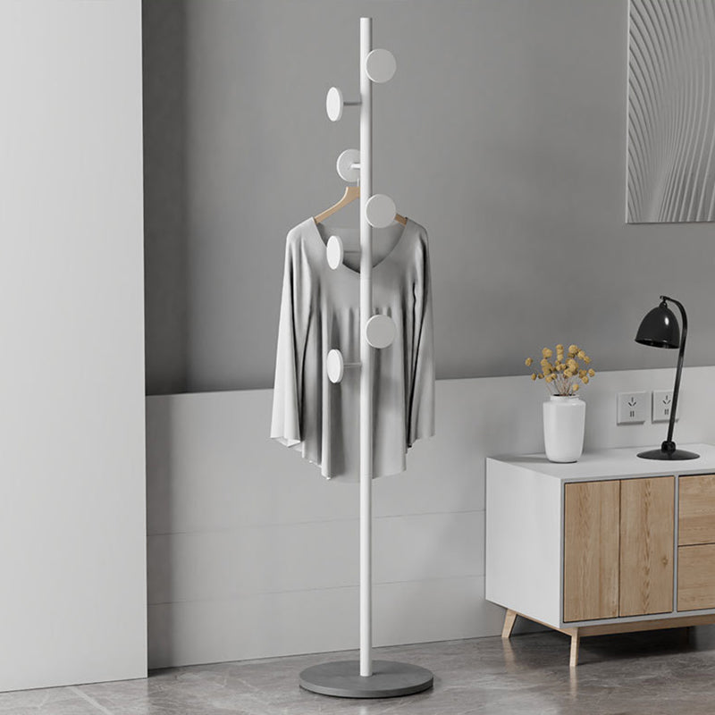 7-Circle Metal Hat & Coat Tree Round Rack with Slate Marble Base