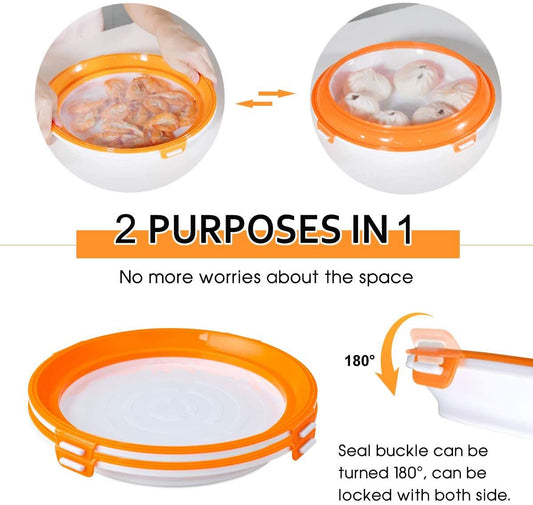 Reusable Leak-Proof Rounded Food Preservation Tray - Pack of 3