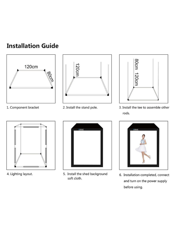 PULUZ 200cm (2m) Foldable Photo Booth with LED Lights