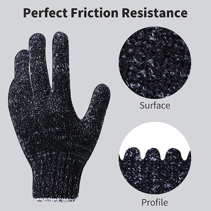 Charcoal Infused Exfoliating Gloves Pack of 3