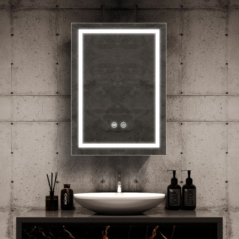 Square Mirrored LED Bathroom Cupboard