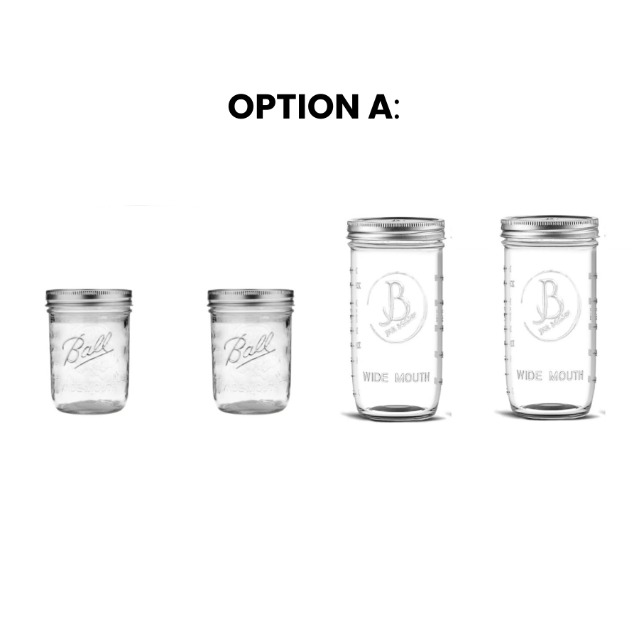4-Pack Mason Jars with Stainless Steel Lids
