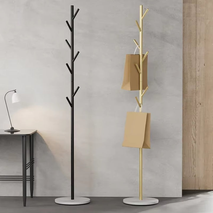 7-Hook Metal Hat Coat Tree Rack with Slate Marble Base Soul