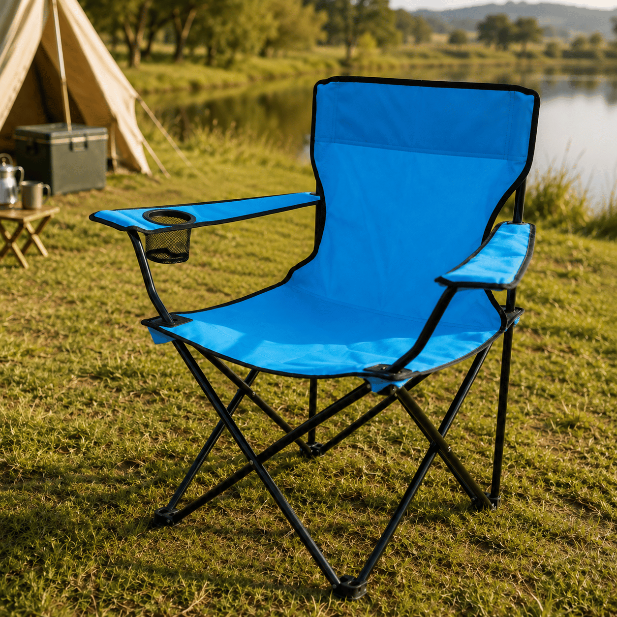 Portable Waterproof Folding Camping Chair with Cup Holder