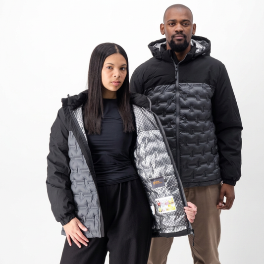 Color Block Thermally Lined Hooded Puffer Jacket