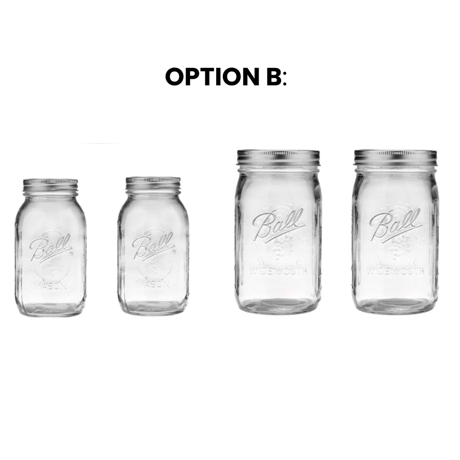 4-Pack Mason Jars with Stainless Steel Lids