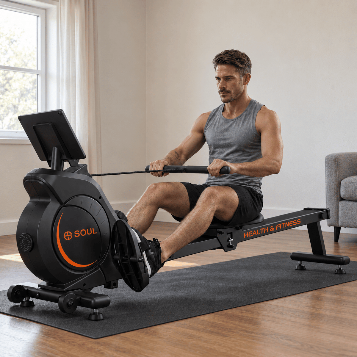 8 Levers Adjustable Aerobics Rowing Machine