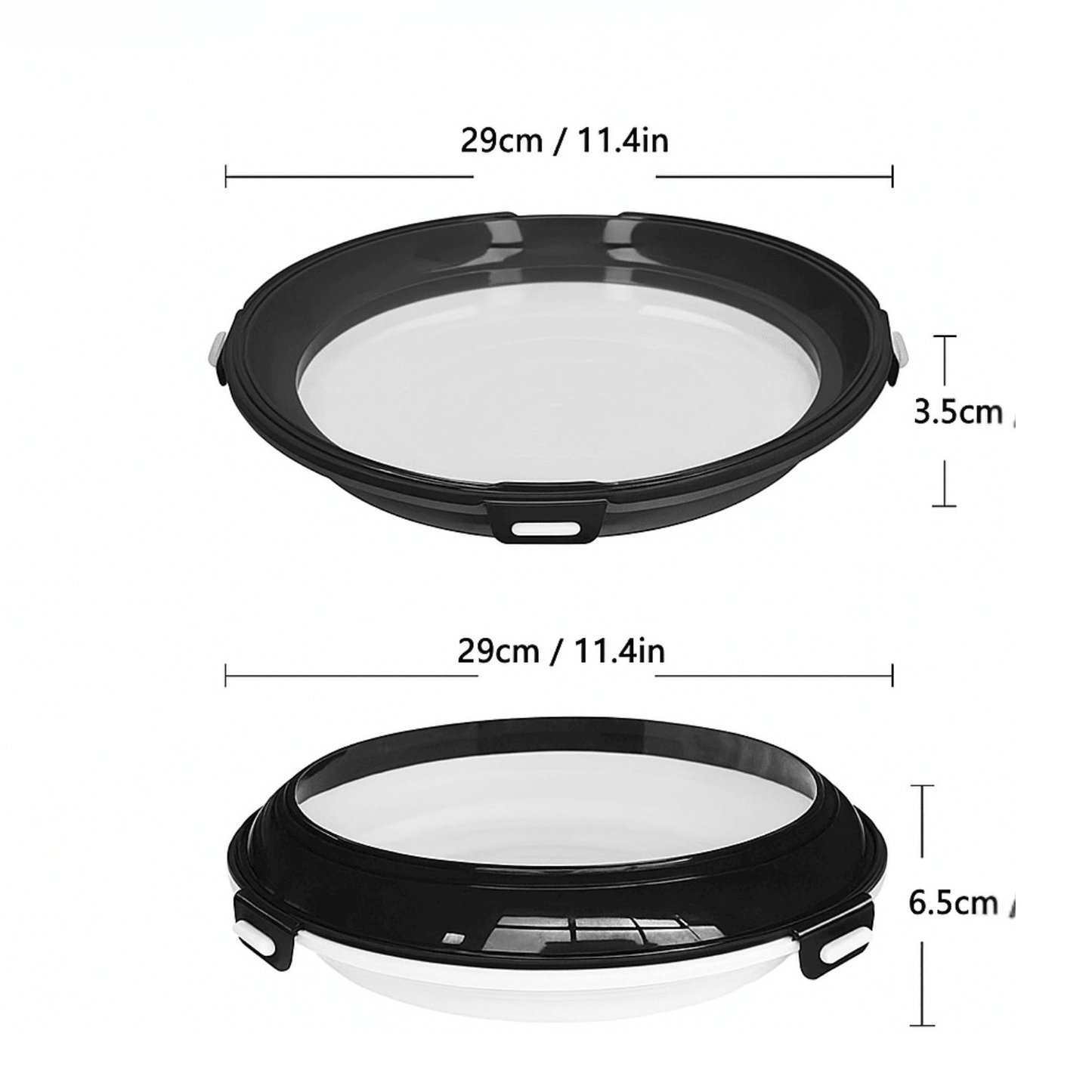 Reusable Leak-Proof Rounded Food Preservation Tray - Pack of 3