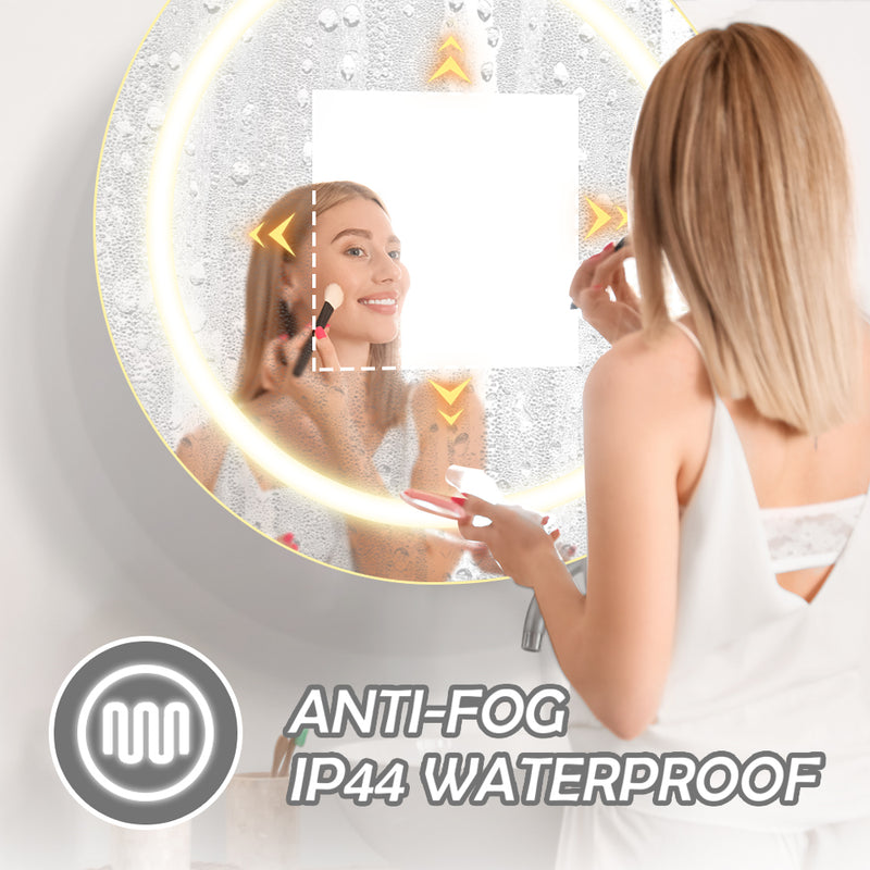 Round Mirrored LED Bathroom Cupboard