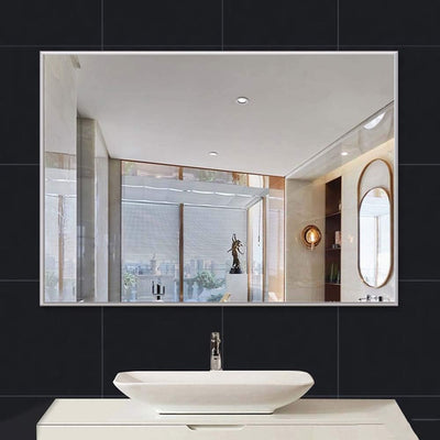 Brushed Aluminium Frame Hanging Mirror