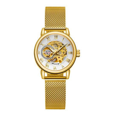 Rosa Automatic Luxury Woman's Watch - Gold/White