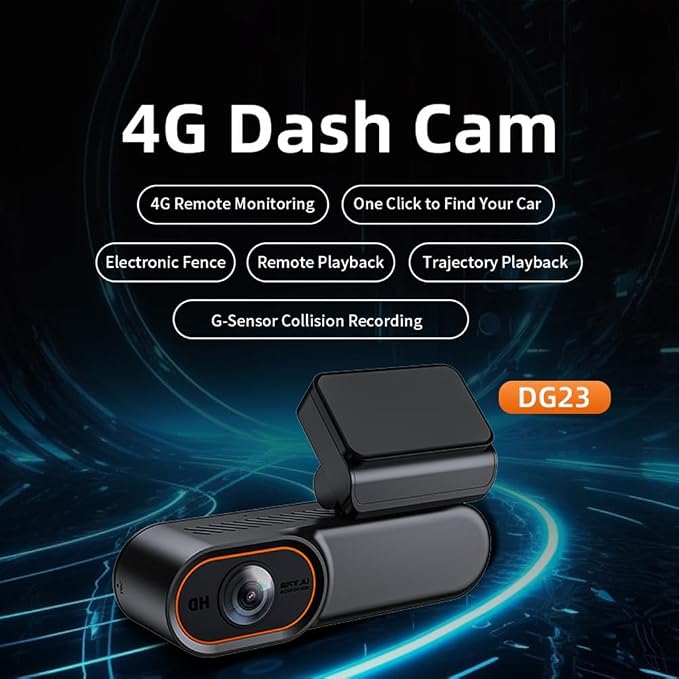 1080p 4G Smart Dash Cam with GPS, Remote Live View & Cloud Storage