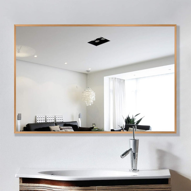 Brushed Aluminium Frame Hanging Mirror