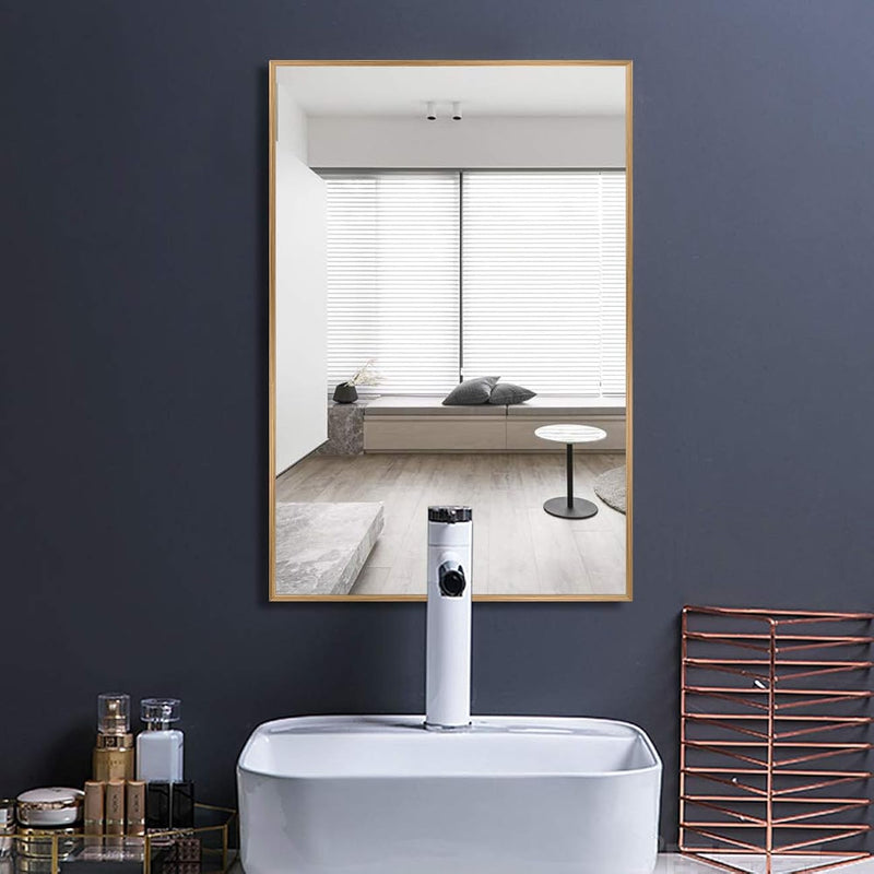 Brushed Aluminium Frame Hanging Mirror