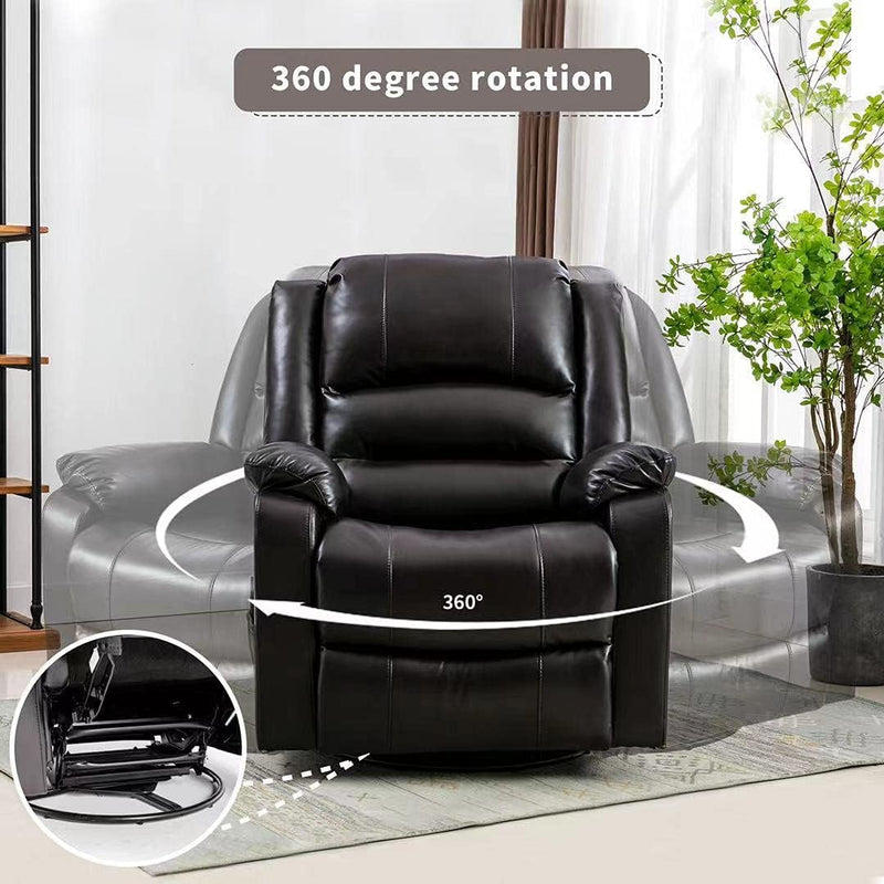 360 Degree Rotating, Rocking and Reclining PU Leather Chair