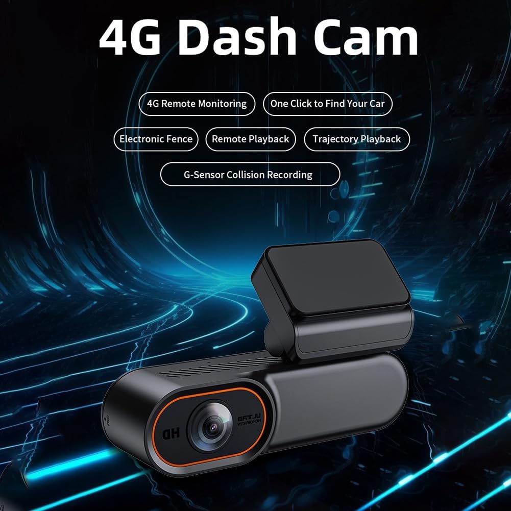 1080p 4G Smart Dash Cam with GPS, Remote Live View & Cloud Storage