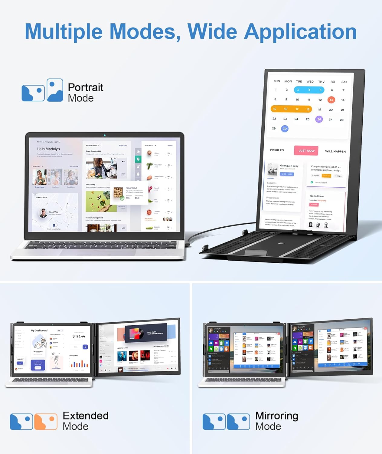 14” Dual Laptop Screen Extender - Thin as Cicada’s Wings