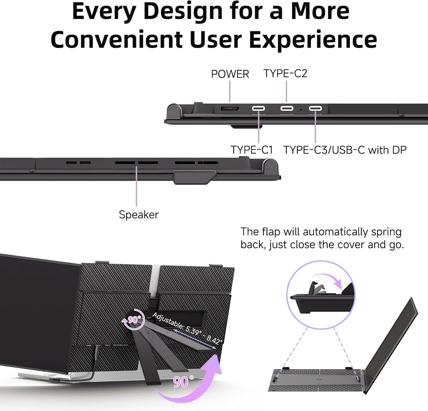 14” Dual Laptop Screen Extender - Thin as Cicada’s Wings