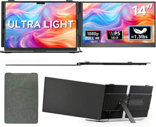 14” Dual Laptop Screen Extender - Thin as Cicada’s Wings