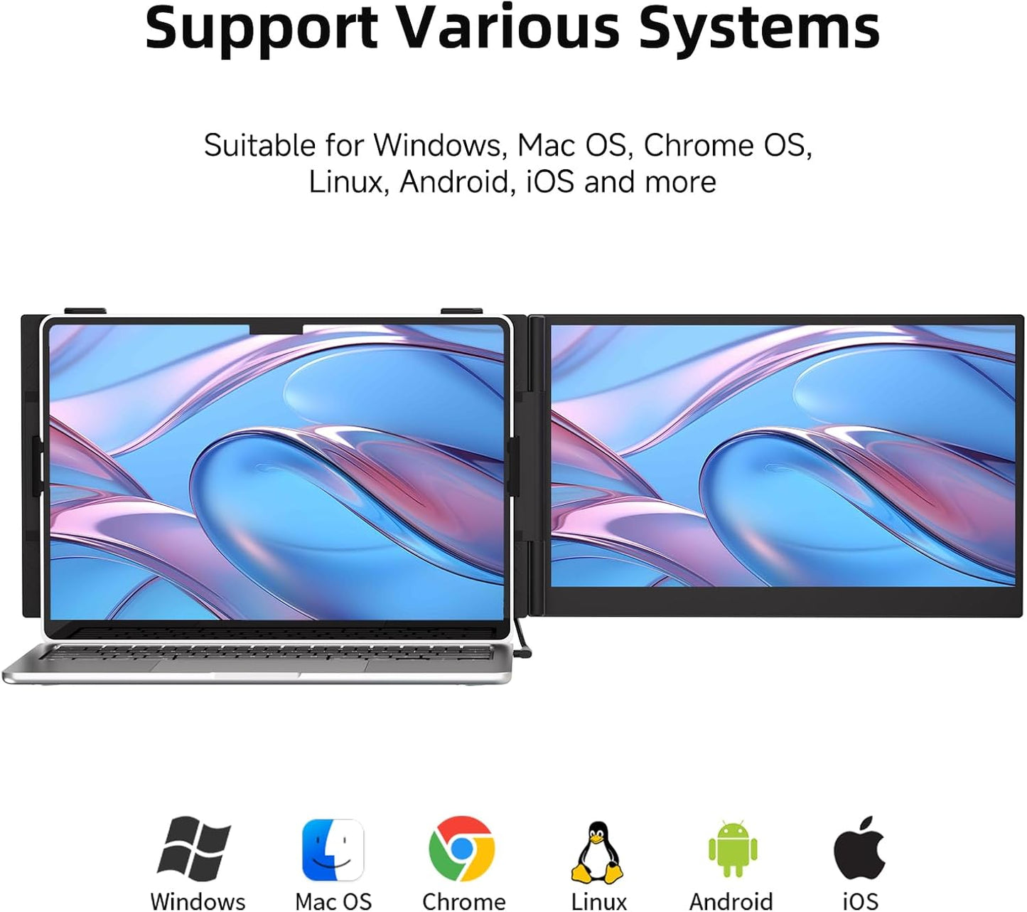 14” Dual Laptop Screen Extender - Thin as Cicada’s Wings