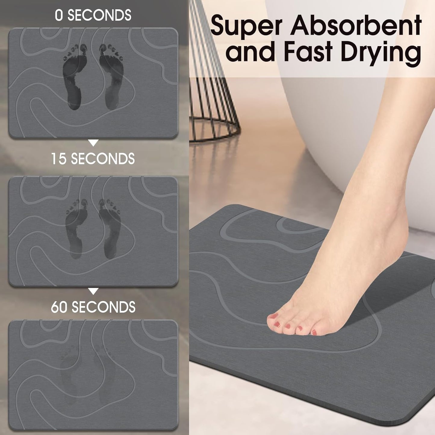 FLowMat Stone Bath Mat (Diatomaceous Earth)