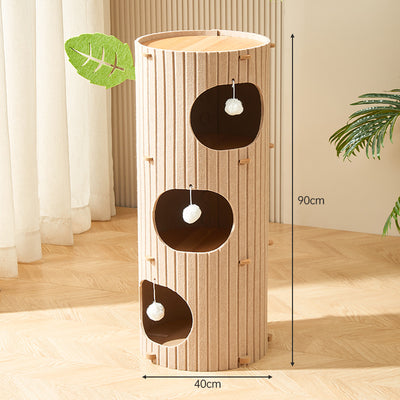 Modern Cat Tree Condo with Scratching Bucket