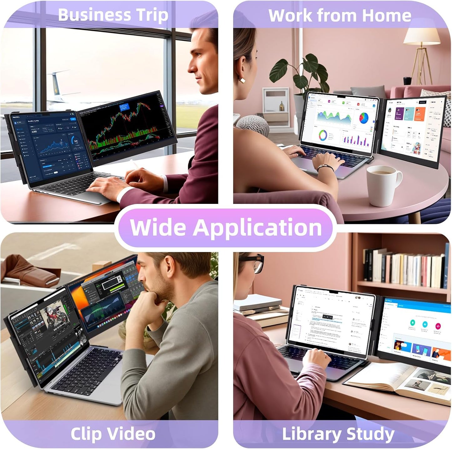 14” Dual Laptop Screen Extender - Thin as Cicada’s Wings