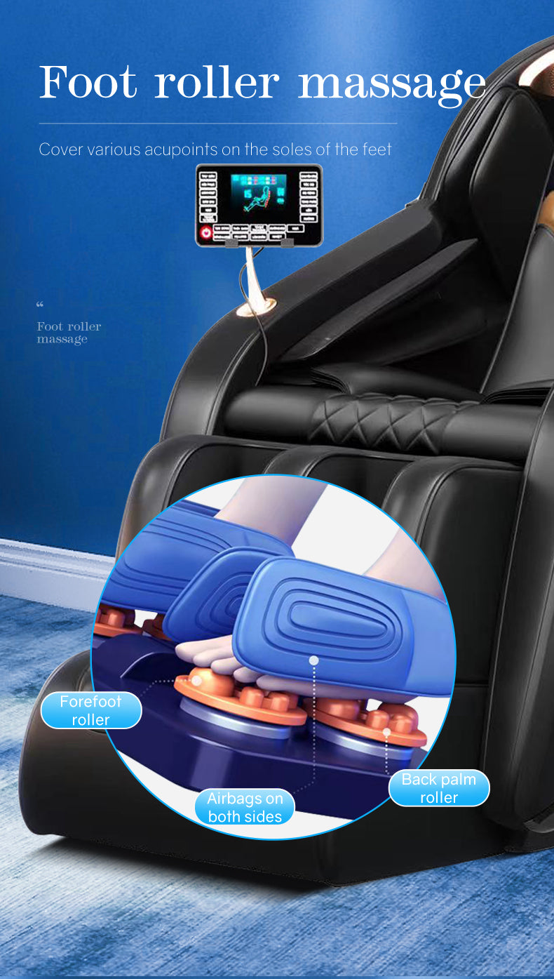 8D Fixed-Point Full Body Massage Chair with Zero Gravity & Heat
