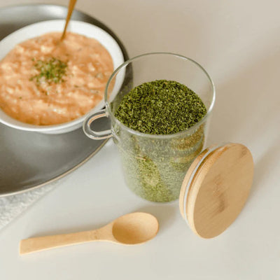 Set of 3 Glass Jars with Airtight Bamboo Lid & Spoon