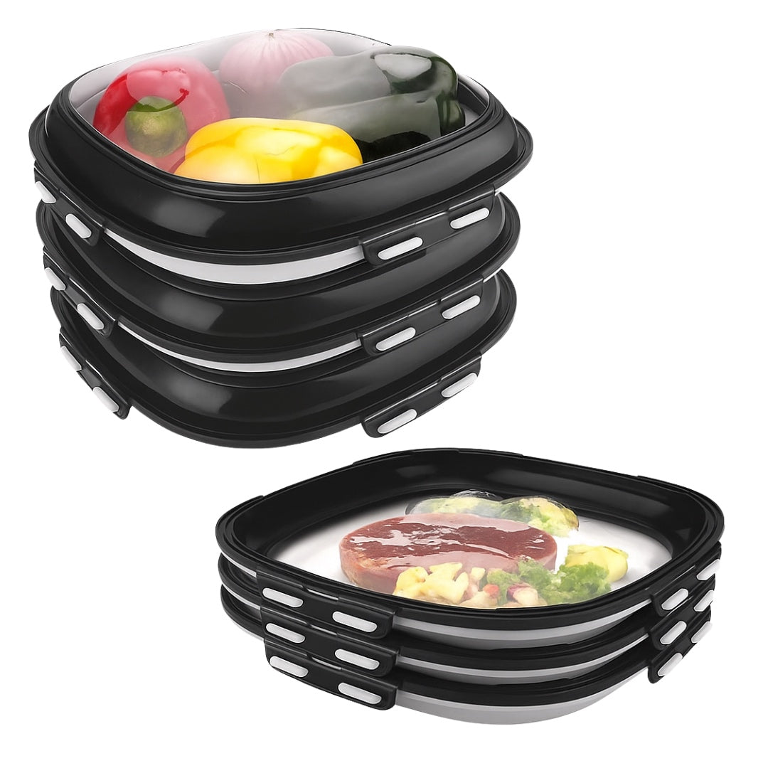 Reusable Leak-Proof Square Food Preservation Tray - Pack of 3