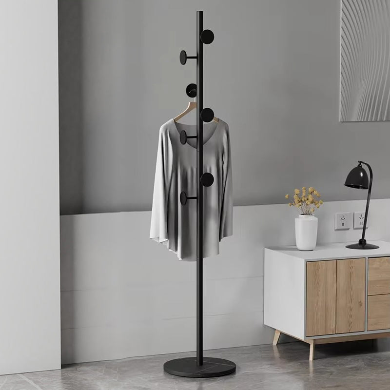 7-Circle Metal Hat & Coat Tree Round Rack with Slate Marble Base