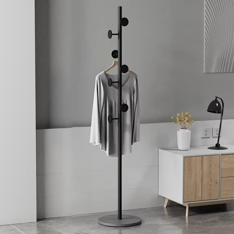 7-Circle Metal Hat & Coat Tree Round Rack with Slate Marble Base