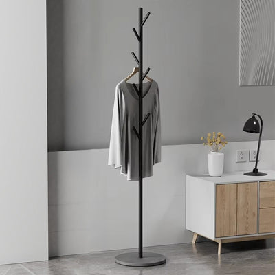 7-Hook Metal Hat & Coat Tree Rack with Slate Marble Base