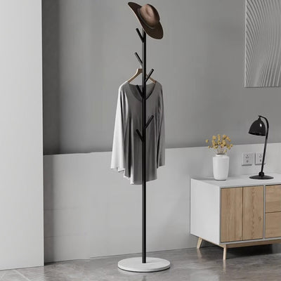 7-Hook Metal Hat & Coat Tree Rack with Slate Marble Base