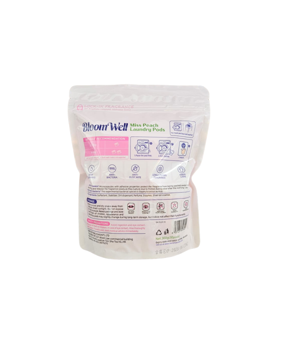 3-in-1 Laundry Detergent Pods – Sweet Peach Fragrance (60 Pods)