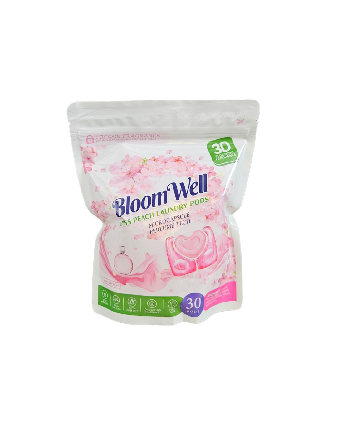 3-in-1 Laundry Detergent Pods – Sweet Peach Fragrance (60 Pods)
