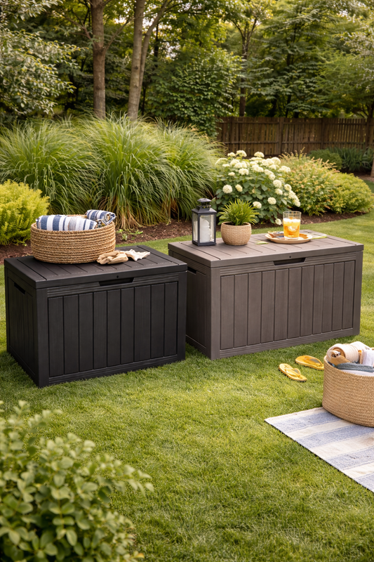 Outdoor Resin Storage Box 170L - Waterproof& UV-Resistant Patio Storage