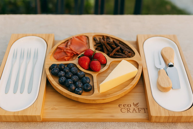 Eco Craft Luxury Bamboo Charcuterie Platter & Serving Tray