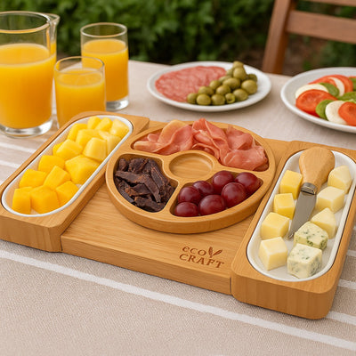 Eco Craft Luxury Bamboo Charcuterie Platter & Serving Tray