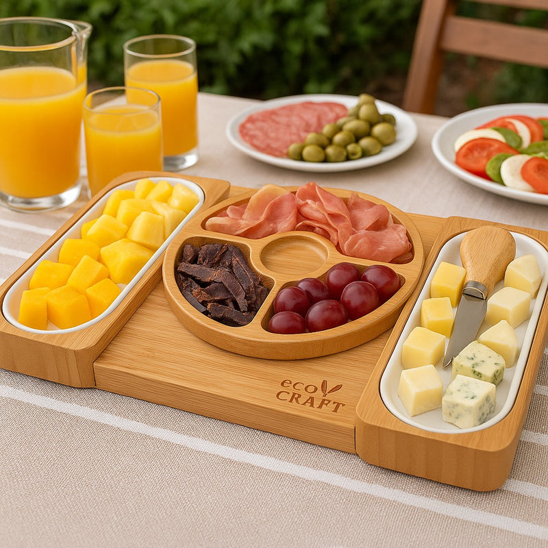 Eco Craft Luxury Bamboo Charcuterie Platter & Serving Tray