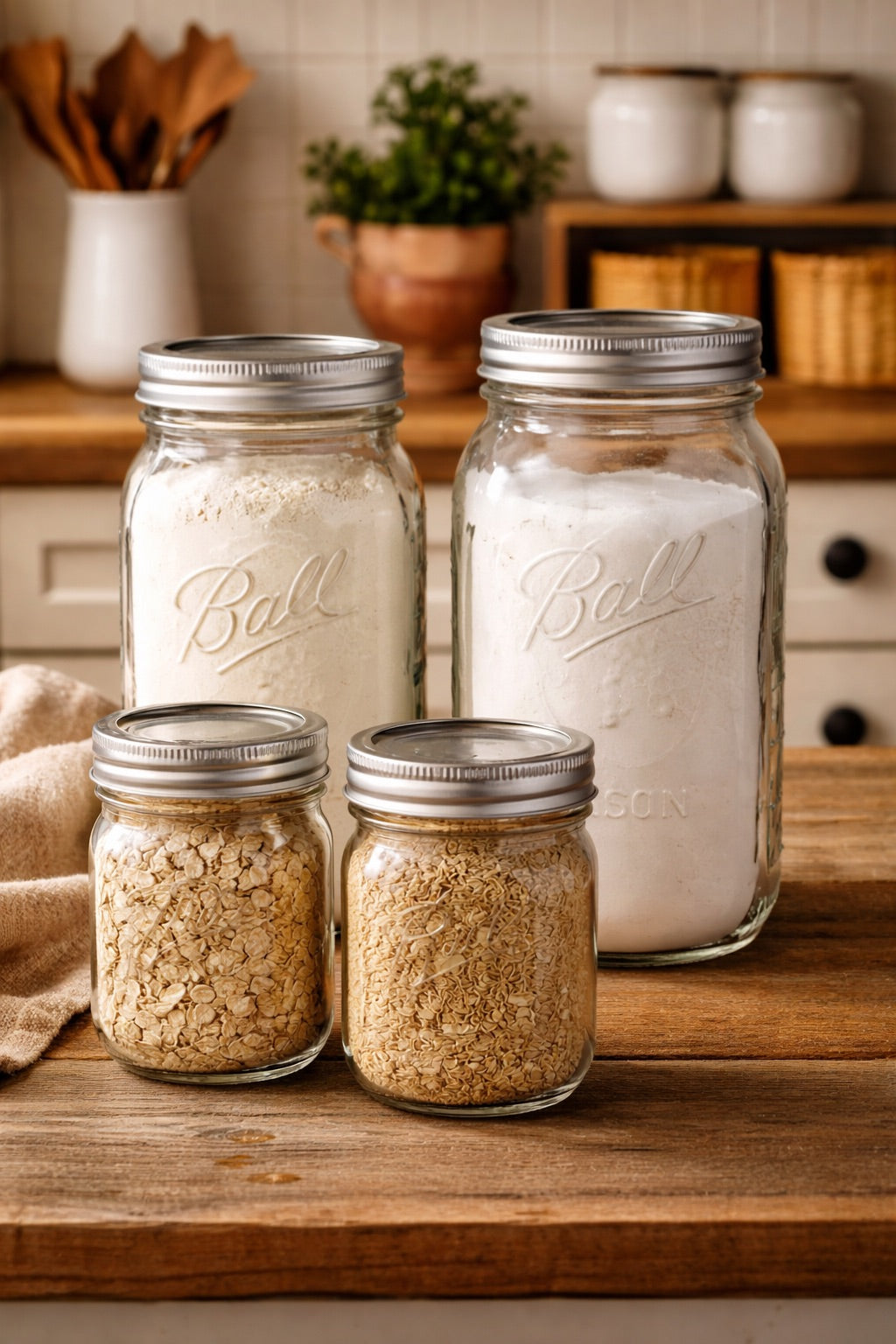 4-Pack Mason Jars with Stainless Steel Lids