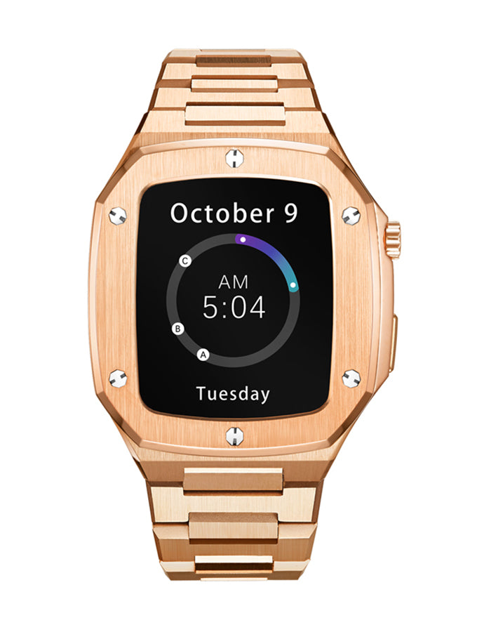 Iconic Luxury Rose Gold Link Apple Watchband (44mm)