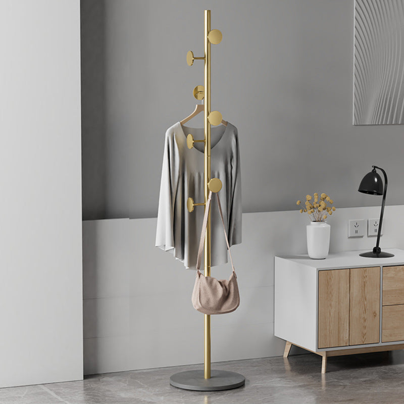 7-Circle Metal Hat & Coat Tree Round Rack with Slate Marble Base
