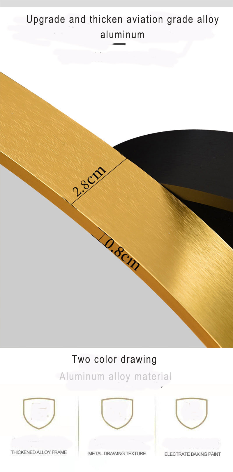 Brushed Frame Hanging Mirror Gold